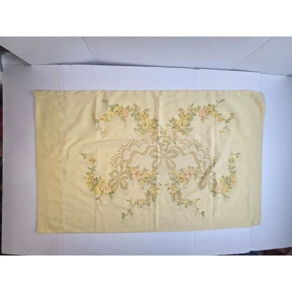 1 Vintage Yellow Floral Pillowcase